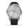 Garmin Vivomove Luxe Silber mit Schnellwechsel-Leder-Armband 20mm Blau/mit Naht