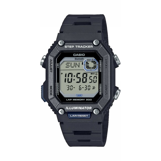 Casio Quarz / Bluetooth Herrenuhr schwarz mit Schrittzähler WS-B1000-1AVEF