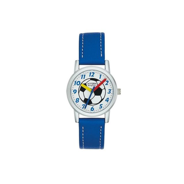 Adora Quarz Kinderuhr Fussball weiß / blau AY4499