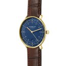 Sternglas Hamburg Edition Marine Herrenuhr blau / braun S01-HHM07-HE01