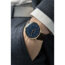 Sternglas Hamburg Edition Marine Herrenuhr blau / braun S01-HHM07-HE01