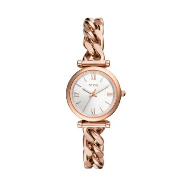 Fossil Quarz Damenuhr silber / rosé ES5330