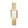 Fossil Quarz Damenuhr eckig silber / gold ES5220