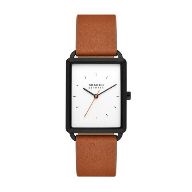 Skagen Quarz Herrenuhr eckig weiß / braun SKW6929