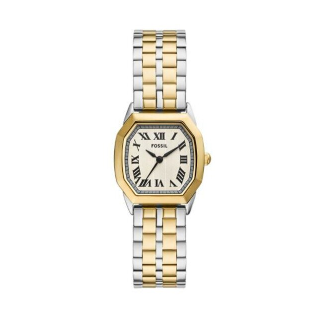 Fossil Quarz Damenuhr beige / silber / gold ES5362