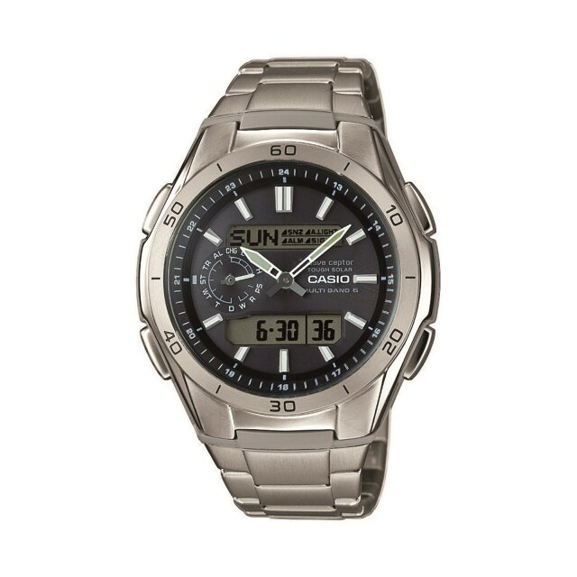 Casio Solar Funkuhr Herrenuhr schwarz / silber WVA-M650TD-1AER