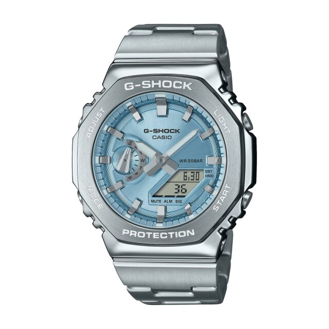 Casio G-Shock Quarz Herrenuhr blau / silber GM-2110D-2AER