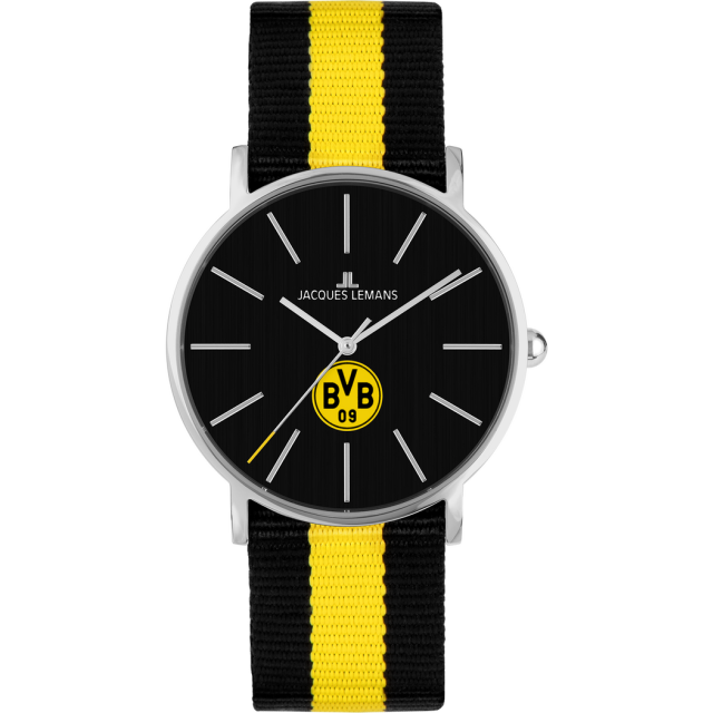 Jacques Lemans Borussia Dortmund BVB 09 Quarz Fußball Armbanduhr schwarz / gelb BVB-03