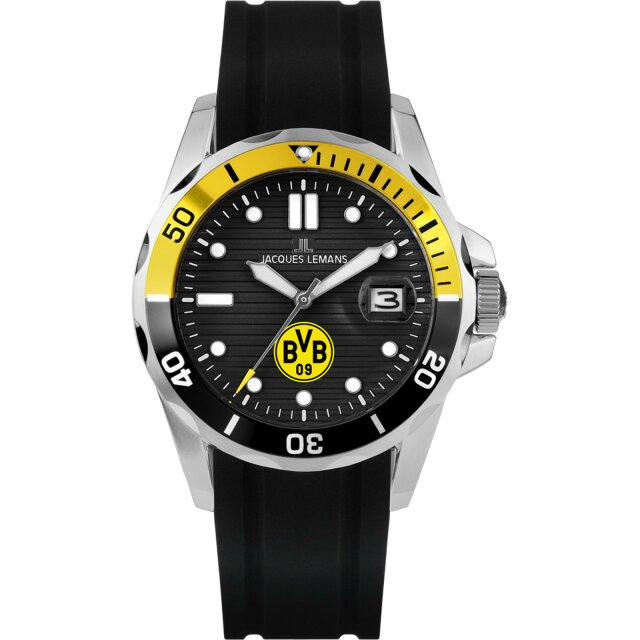 Jacques Lemans Borussia Dortmund BVB 09 Quarz Fußball Herrenuhr schwarz / gelb BVB-07