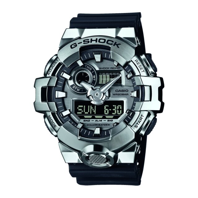 Casio G-Shock Quarz Herrenuhr silber / schwarz GM-700-1AER