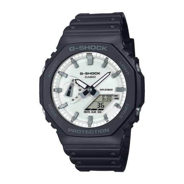 Casio G-Shock Quarz Herrenuhr weiß / schwarz GA-2100WD-1AER