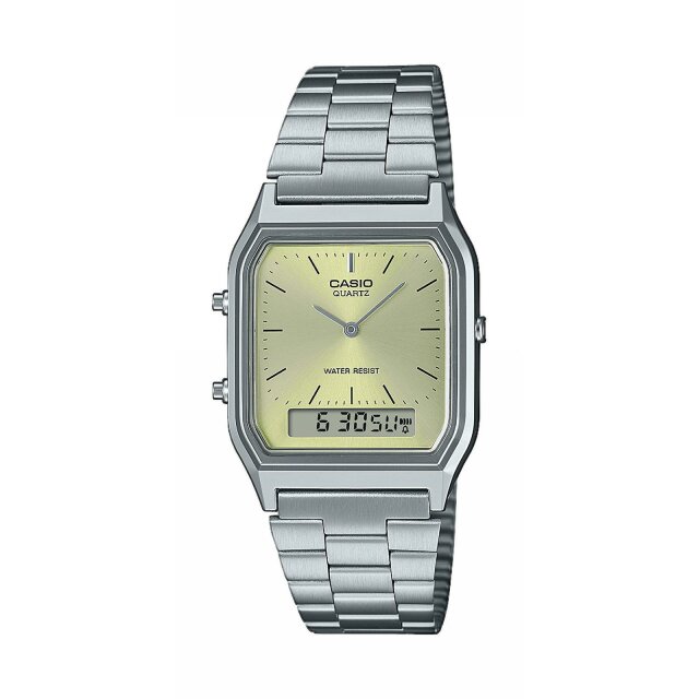 Casio Vintage Quarz Armbanduhr grün / silber AQ-230A-9AMQYES