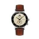 Bauhaus aviation Quarz Herrenuhr Dual Time beige / braun 2446-2