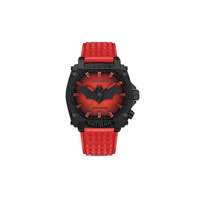 Police Forever Batman Quarz Herrenuhr schwarz / rot PEWGD0022604