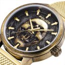 Police ROCK REBEL Herrenuhr Totenkopf gold / schwarz PEWJG0005504