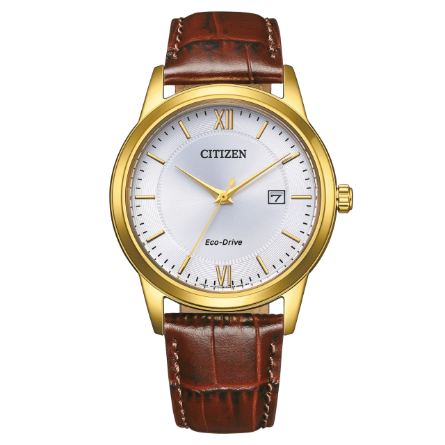 Citizen Quarz Solar Herrenuhr gold / braun AW1782-11A