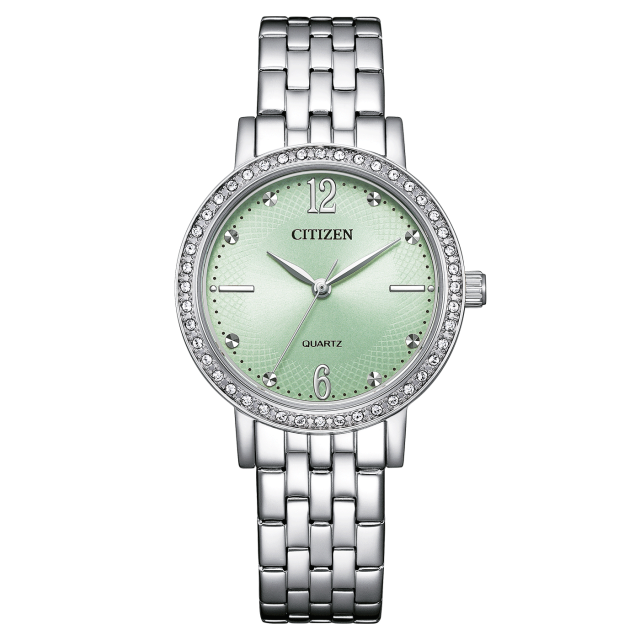 Citizen Quarz Damenuhr Zirkonia türkis / silber EL3100-55X