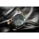 Zeppelin 100 Jahre Quarz Chronograph  Herrenuhr silber / grün 86804
