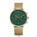 Sternglas Hamburg Chrono Edition Vintage Herrenuhr grün / gold S01-HCV22-MI05