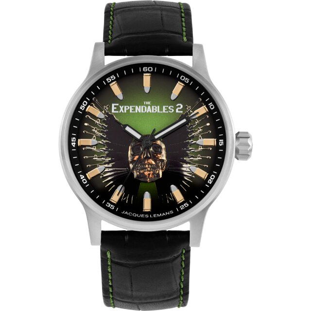 Jacques Lemans The Expendables 2 Totenkopf Herrenuhr grün / schwarz E-227
