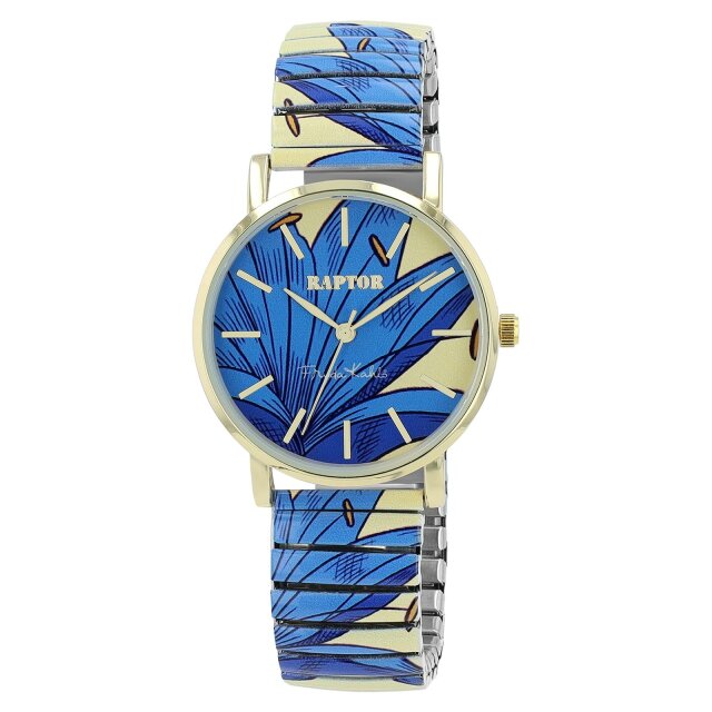 Raptor "Frida Kahlo Edition" Quarz Damenuhr Blüte / blau RA10255-023
