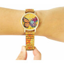Raptor "Frida Kahlo Edition" Quarz Damenuhr Schmetterling / gelb RA10255-016