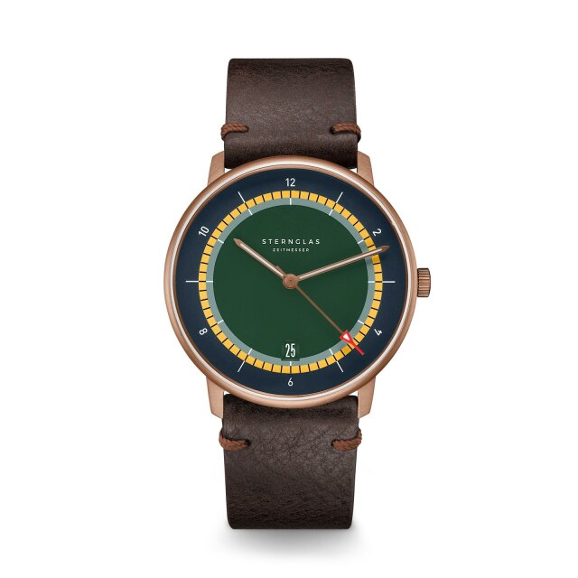 Sternglas Naos Edition Argo Bronze Quarz Herrenuhr grün / braun S01-NAX48-VI17