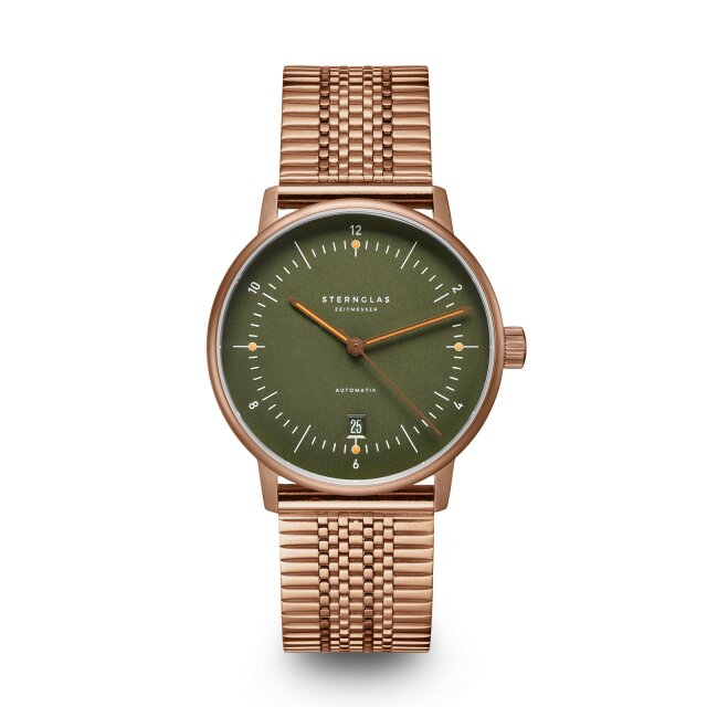 Sternglas Naos Bronze Mechanisch / Automatik Herrenuhr olive / grün / bronze S02-NA35-ME10