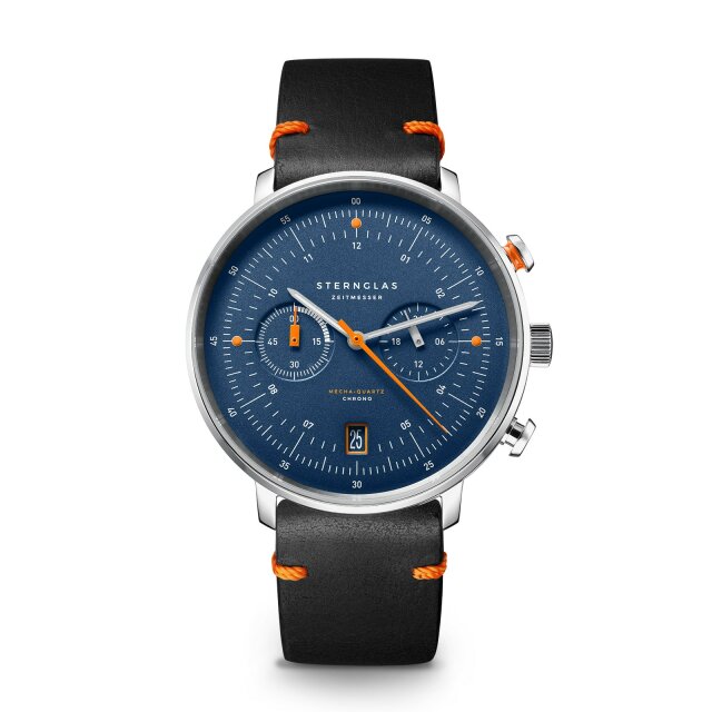 Sternglas Hamburg edition Küste Chrono Quarz Herrenuhr blau / schwarz S01-HC06-EB05