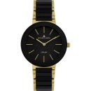Jacques Lemans Quarz Keramik Damenuhr schwarz / gold 42-7E