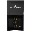 Jacques Lemans Quarz Keramik Damenuhr schwarz / gold 42-7E