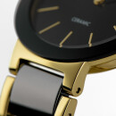 Jacques Lemans Quarz Keramik Damenuhr schwarz / gold 42-7E