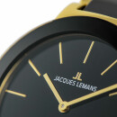 Jacques Lemans Quarz Keramik Damenuhr schwarz / gold 42-7E