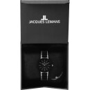 Jacques Lemans Quarz Keramik Damenuhr schwarz / silber 42-7A