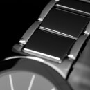 Jacques Lemans Quarz Keramik Damenuhr schwarz / silber 42-7A