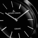 Jacques Lemans Quarz Keramik Damenuhr schwarz / silber 42-7A