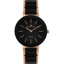 Jacques Lemans Quarz Keramik Damenuhr rosé / schwarz 42-7C