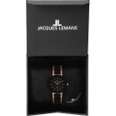 Jacques Lemans Quarz Keramik Damenuhr rosé / schwarz 42-7C