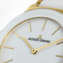 Jacques Lemans Quarz Keramik Damenuhr weiß / gold 42-7F