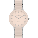 Jacques Lemans Quarz Keramic Damenuhr mit Zirkonia rosa / silber 42-7ZA