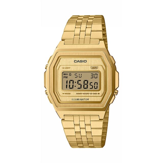 Casio Vintage Quarz / Digital Unisexuhr gold A1000G-9EF