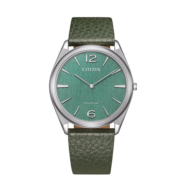 Citizen Quarz / Solar Armbanduhr extra flach olive / grün AR3120-32X