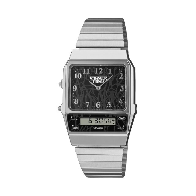Casio Stranger Things Armbanduhr limited schwarz / silber AQ-800EST-1AER
