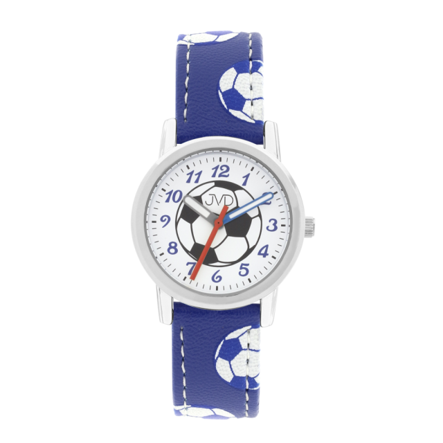 JVD Quarz Kinderuhr Fußball weiß / blau J7202.1