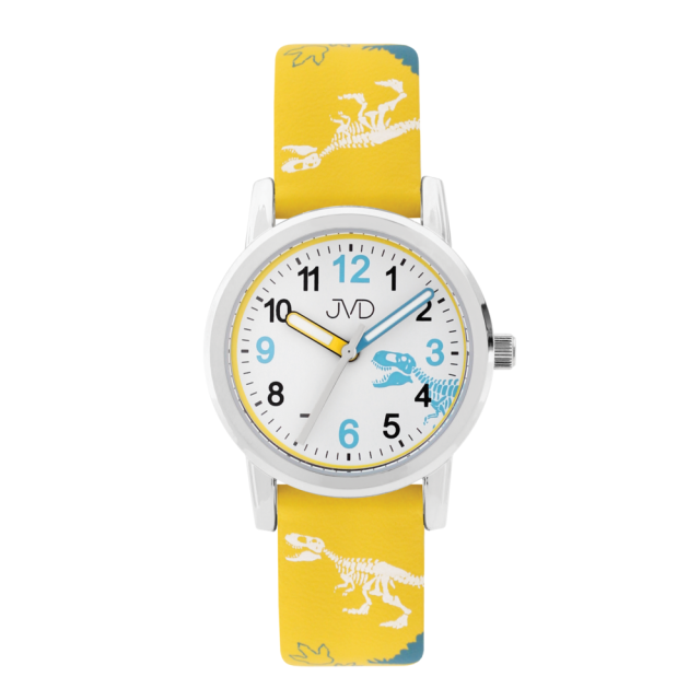 JVD Quarz Kinderuhr Dinosaurier weiß / gelb J7213.2
