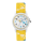 JVD Quarz Kinderuhr Dinosaurier wei&szlig; / gelb J7213.2