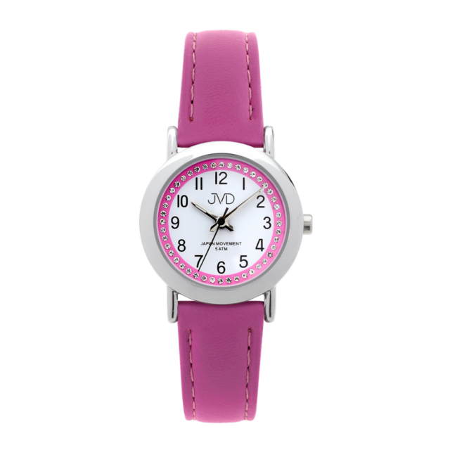 JVD  Kinderuhr weiß / lila J7179.4