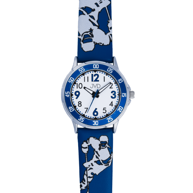 JVD Quarz Kinderuhr Eishockey weiß / braun J7221.1